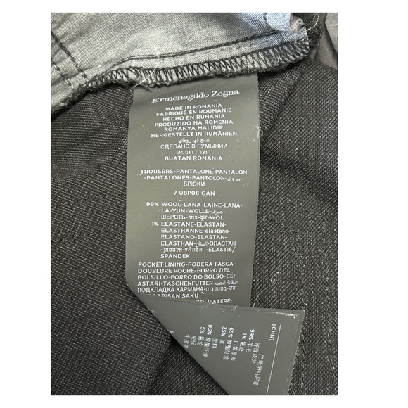 Ermenegildo Zegna Mens Charcoal Gray Stretch Wool 5 Pocket Trousers Size 36 - Picture 6 of 9